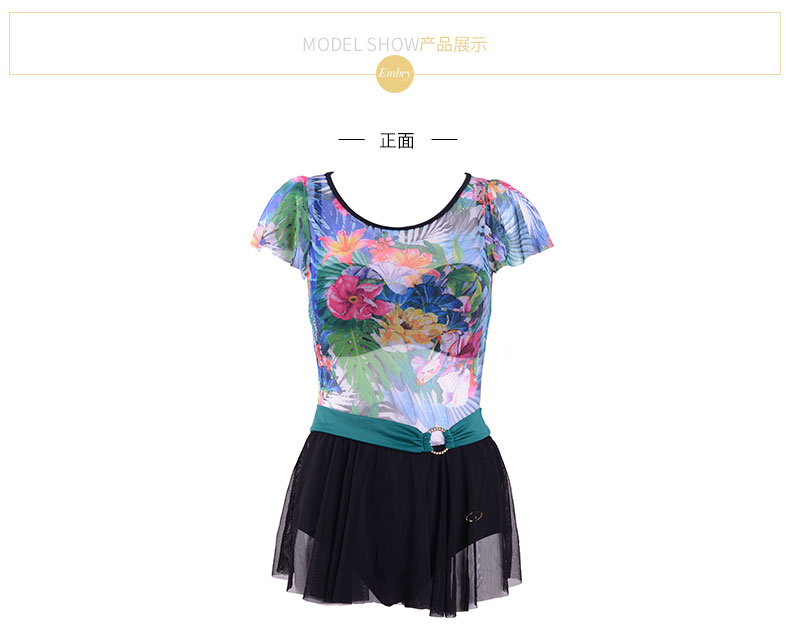 Cô Lilys Print Áo tắm một mảnh Váy bơi theo phong cách Beach Spa ES0871 - Bộ đồ bơi One Piece bộ đồ bơi nữ liền thân	