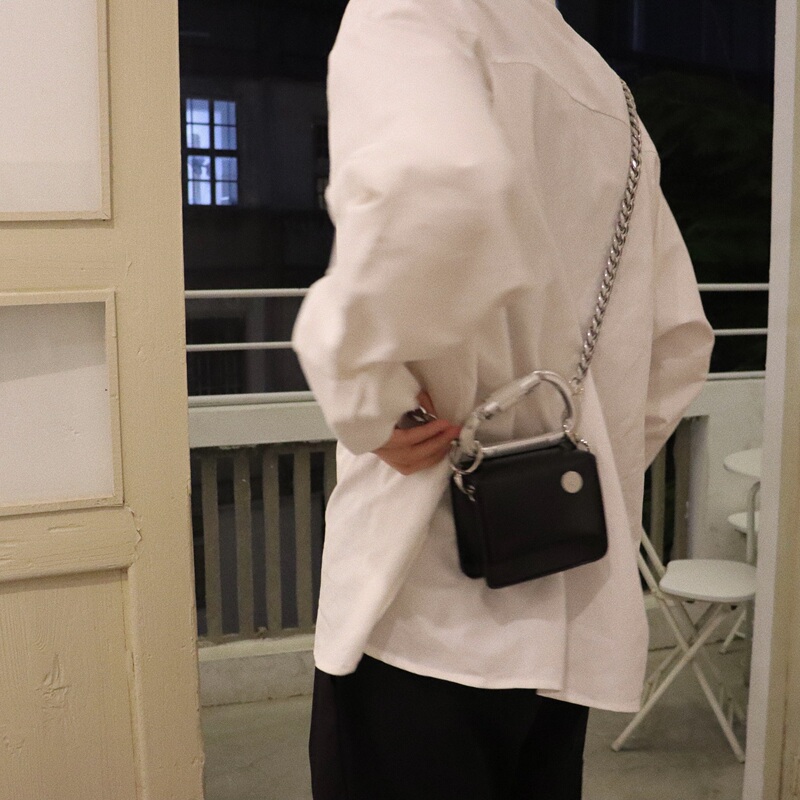 LAOSHU Crossbody Small Bag Street Photography Mini Shoulder Square Bag Women's Functional Style Metal Mountaineering Lock Portable Crossbody Bag Men