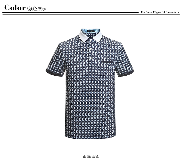 Hoàng tử Rồng T-Shirt nam mùa hè làm bóng bông kinh doanh ve áo POLO áo sơ mi in Mỏng người đàn ông giản dị của ngắn tay T-Shirt