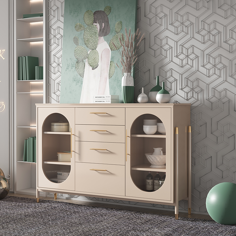 Light Extravagant Dining Cabinet Minimalist Modern Wine Cabinet Office Bookcase Nordic Solid Wood Bookcase Living Room Entrance to the family