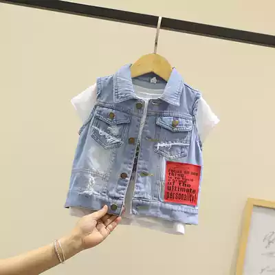 Children's clothing denim vest baby children spring clothes 2020 new children autumn vest baby coat boys waistcoat tide