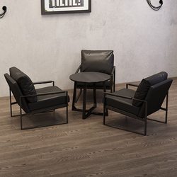 Retro Cafe Table and Chair Combination Bar Sofa Iron Art Business Negotiation Hotel Lobby Casual Reception Industrial Style