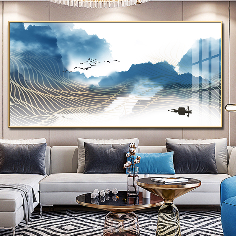 To embellish the landscape paintings of I and contracted horizontal version of the sitting room is crystal porcelain painting hangs a picture back jinshan new Chinese style sofa background