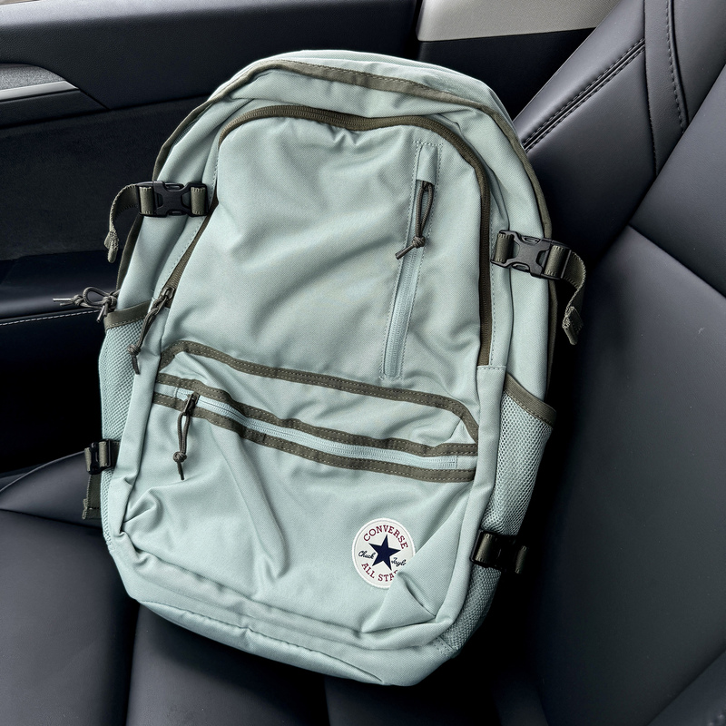 Authentic Converse Converse New Backpack Green Student Canvas School Bag 10021138-A17
