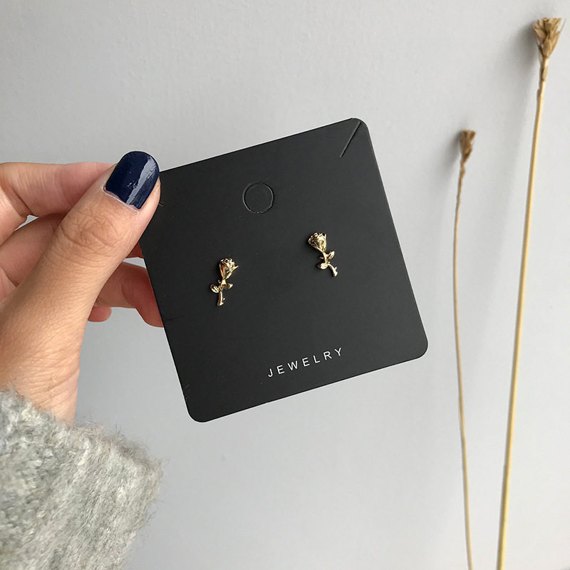 Exquisite~S925 Silver Needle Simple and Small Rose Stud Earrings Gentle and High-end Temperament Small Fragrance Earrings