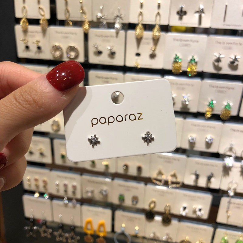 South Korea Dongdaemun Small crowd design Pure Silver Ear Nail Woman 2018 New wave net red personality Brief about 100 lap Earrings-Taobao