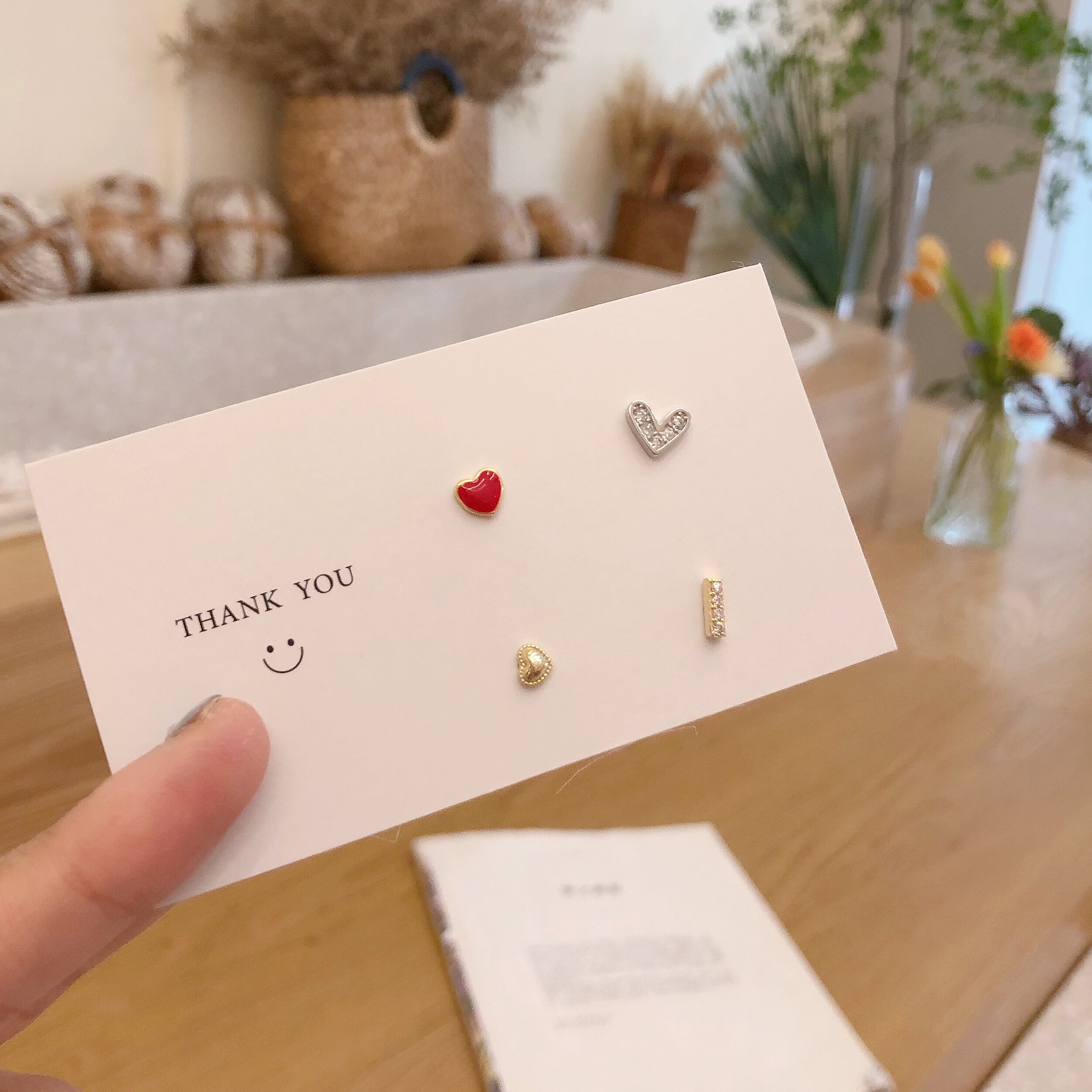 Pure silver loving design ear nail set combined simple, cool and cool air temperament refined ear hole ear decoration