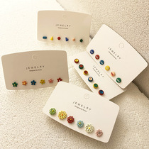 Knock on the lovely Korean east gate S925 pure silver daisy flower with ear nail brief and small summer 100 hitch