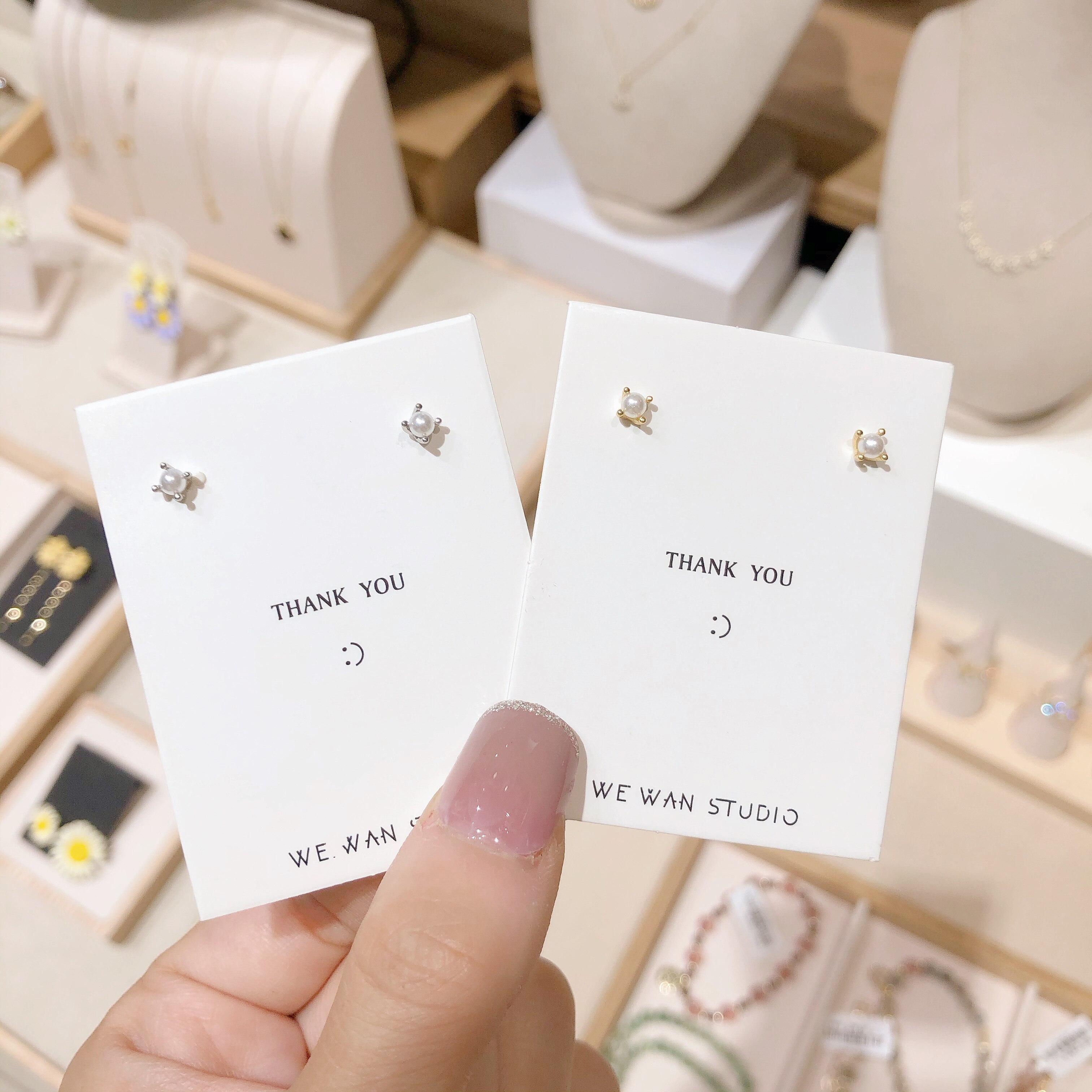 925 pure silver quadpaws mini pearl small ear needle delicate and small simple day series light and luxurious minority ear bone nails