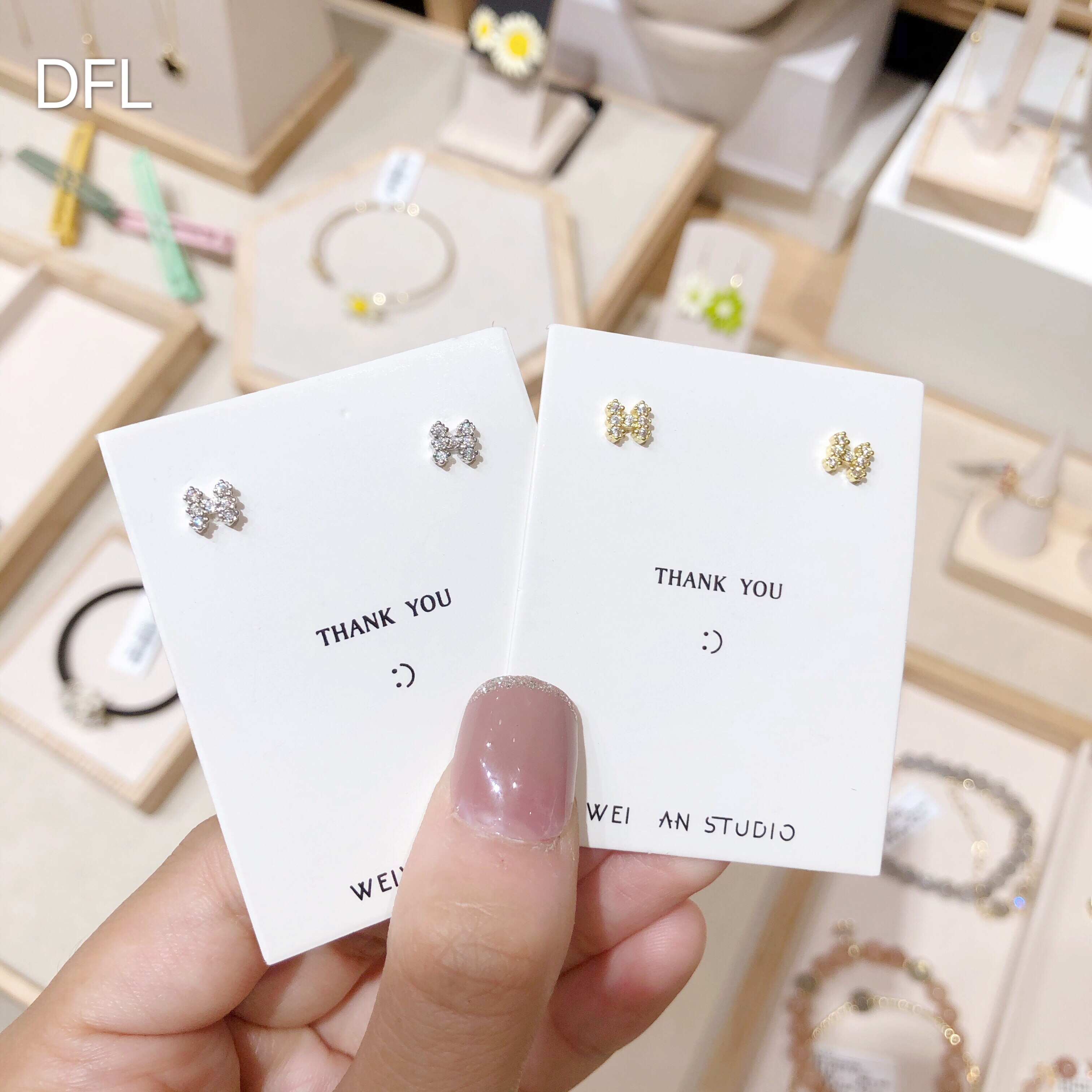 925 sterling silver full diamond H earrings new trendy simple small and versatile net red niche design exquisite earrings for women