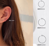 Tonbody pure silver ear ring female base section brief and small lukewarm wind raising earholes High sense side earbone stud earrings
