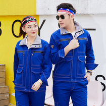 Spring and Autumn Thickened Cotton Electric Welding Long Sleeve Overwear Set Men and Women Anti-hot Wear-resistant Toilwear Factory Workshop Labor Protection Clothing