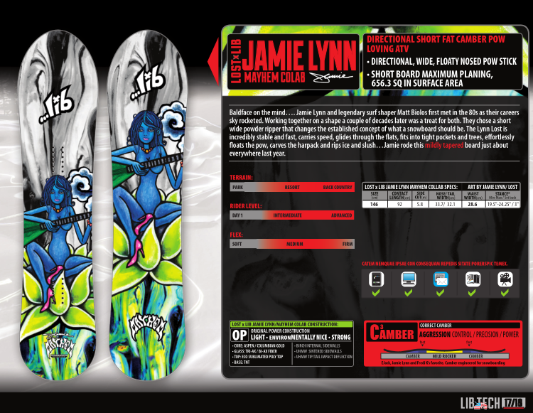 American LibTech pure handmade men's and women's snowboard STUM APEJAMIELYNNROCKET wavy edge