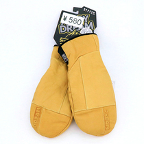 2019 new AlloyDream full leather stuffy ski gloves warm breathable wear-resistant inner five fingers imported sheepskin