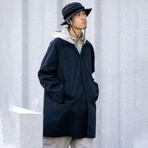 UrbanStandard one-sided casual trench coat men long autumn new Japanese vintage coat coat