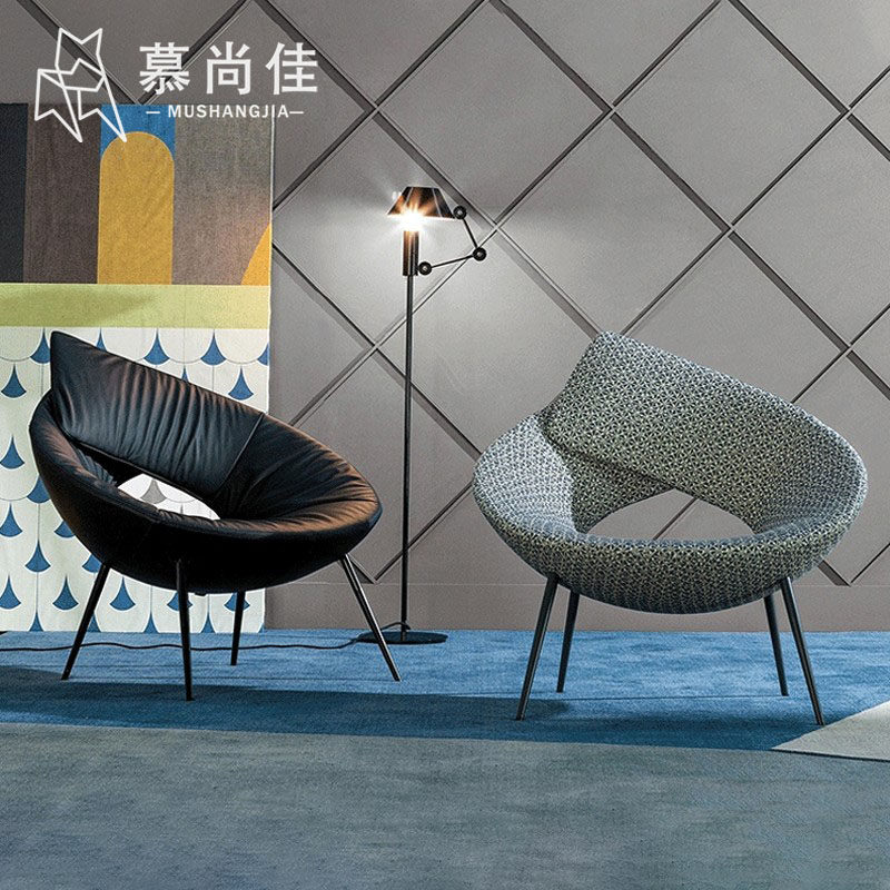 Nordic Modern Minimalist Designer Ring Chair Hotel Villa Living Room Glass Fiber Profiled single sofa Leisure chair