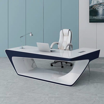 Modern minimalist fashion office Presidents manager Boss Table Light Extravagant Personality Creative Baking Varnish White Big Bandae