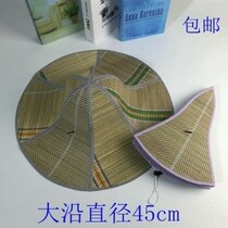  Foldable bamboo fan cap hot sell Hainan big along straw hat men and women Tide Shading Hat Farmers Straw Hat