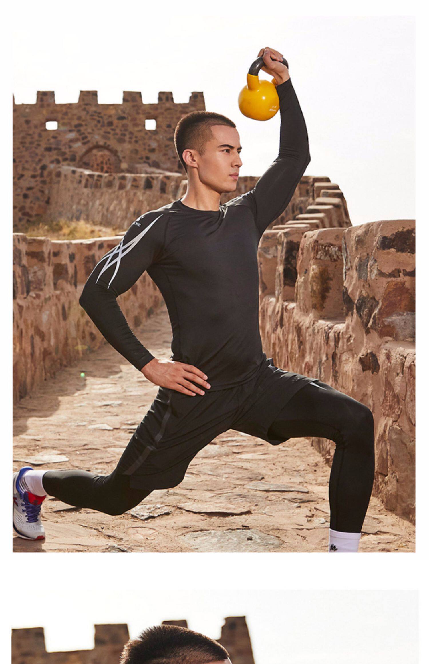 Спортивный базовый футбольный лонгслив, быстросохнущая футболка для тренировок для спортзала, в обтяжку     