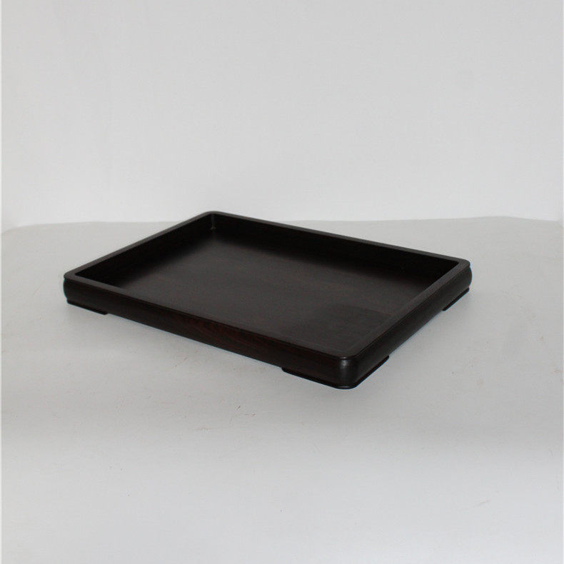 Purple sandalwood plate Tea tray tray storage plate East African black Sandalwood antique wooden plate