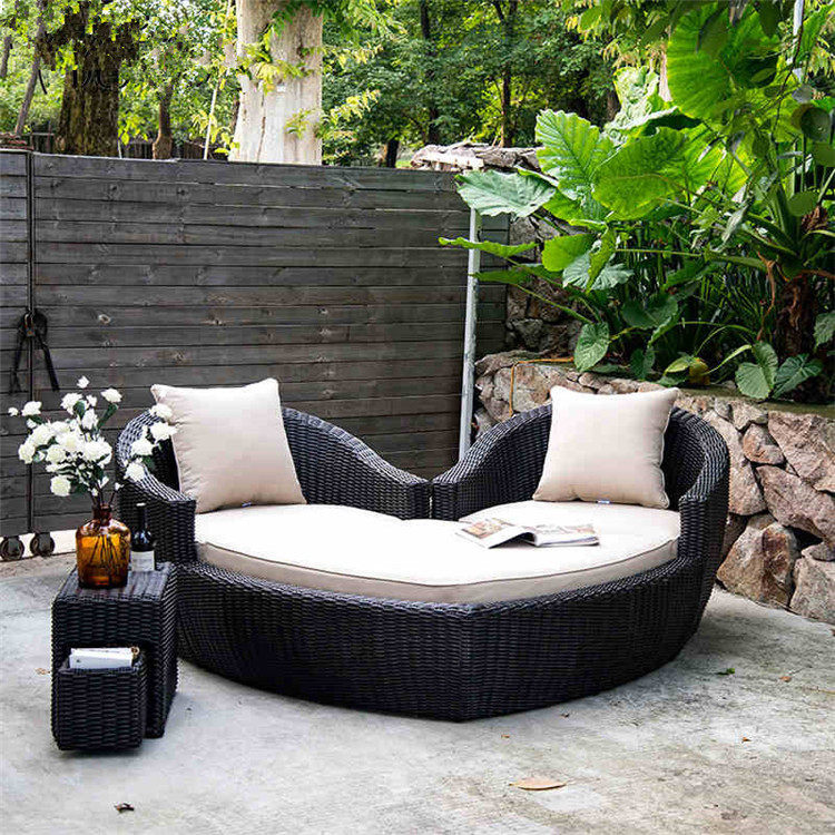Outdoor Furniture Leisure Rattan Sofa Outdoor Tables and Chairs Sofa Imitation Rattan Chair Dining Table Couple Card Seat Rattan Sofa