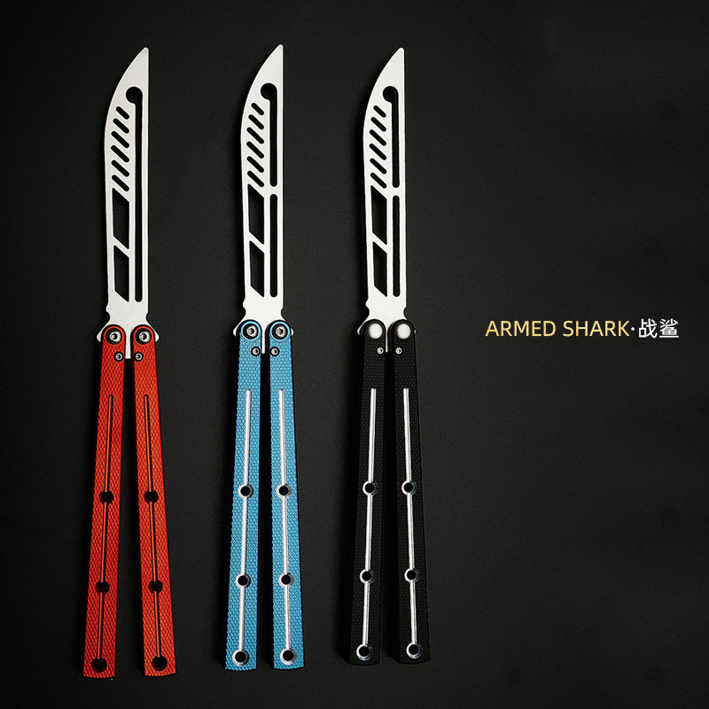 Sea Monster Kraken Butterfly Knife Integrated Handle With Axle Sleeve Butterfly Folding Knife Beginner Professional Throwing Knife Practice Knife