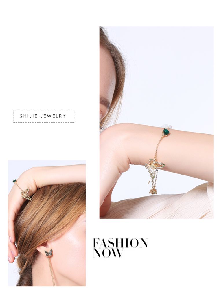 Sweet Mori Butterfly Bracelet Đơn giản Hoa dại Sinh viên Ins Girl Heart Fresh Bracelet Bộ quà tặng - Vòng đeo tay Cuff vòng trầm
