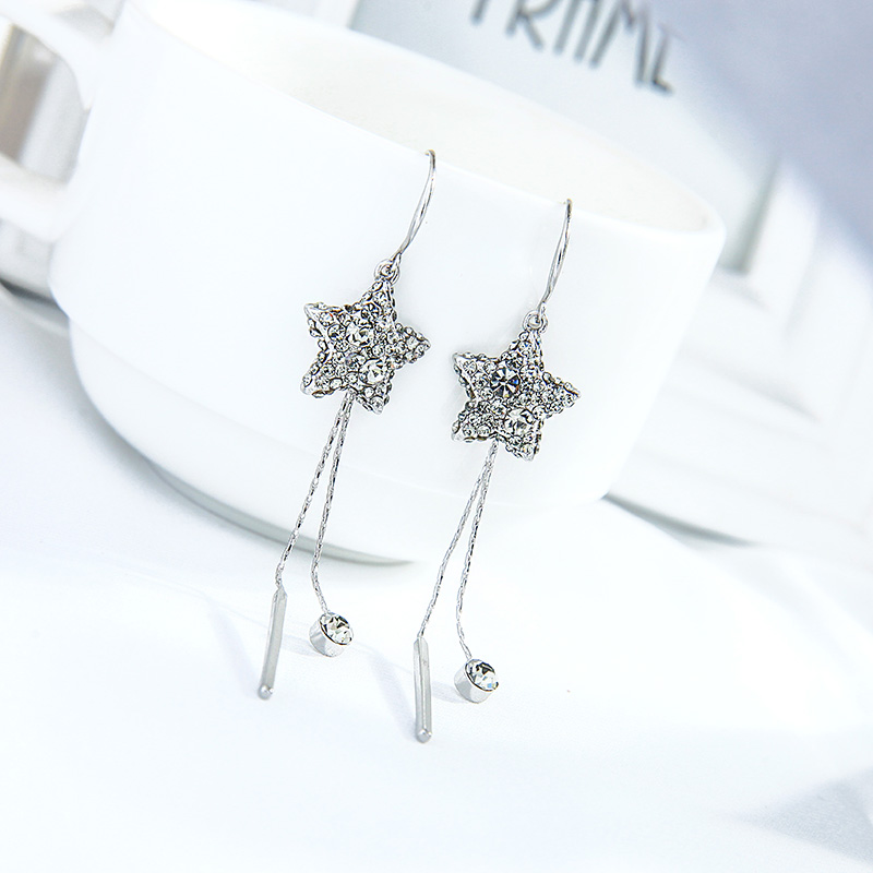 Cinq Branches Étoiles Longues Glands Oreille Ligne Mode Boucles D&#39;oreilles Boucles D&#39;oreilles Géométriques En Gros Nihaojewelry display picture 5