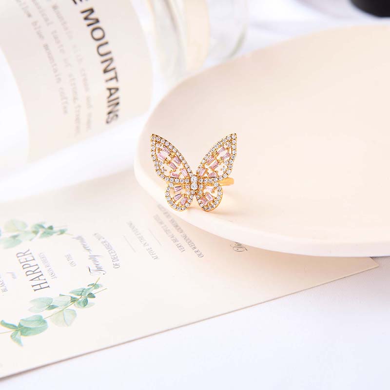 Butterfly  Opening Adjustable Fashion Ring Wholesale Nihaojewelry display picture 1