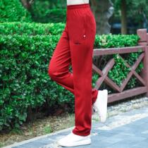 2020 new elderly womens pants autumn and winter wear elderly plus velvet plus thick elastic high waist size loose trousers