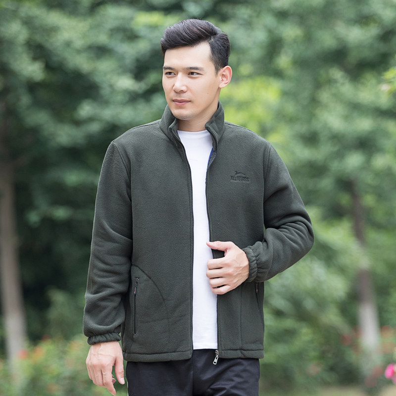 Spring and autumn thickened grip suede thick cotton T rocking grain suede jacket Grandpa Dad Mount Collar Large Size Yard gush for older men Gats