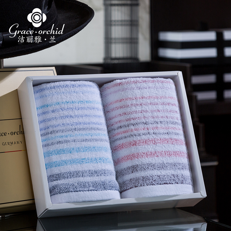 Jie Liya Lan pure cotton towel thickened and enlarged household children's cotton gift box face washing soft absorbent facial towel