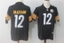 Người hâm mộ quần áo bóng bầu dục huyền thoại thêu tay ngắn cỡ lớn Steelers Người thép 12 # BRADSHAW - bóng bầu dục Quả bóng bầu dục bóng bầu dục
