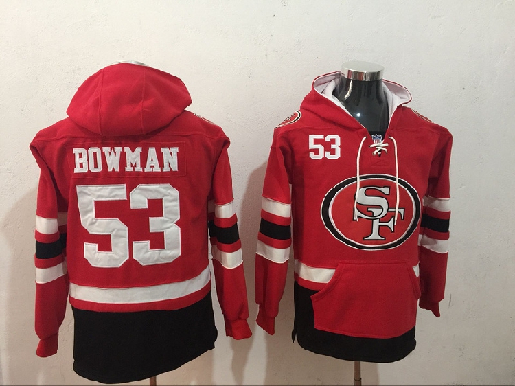 Quần áo bóng bầu dục dài tay áo hoodie cỡ lớn thêu hip-hop mùa thu và mùa đông 49ers49 người đội 10 # 16 # 53 # 56 # bóng rugby