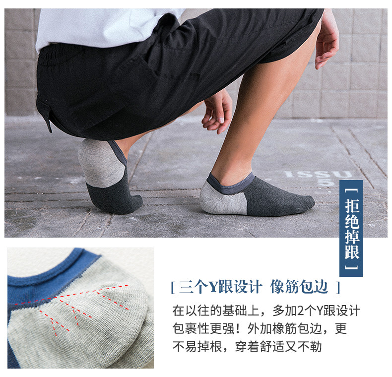 森马 男精梳棉 透气防臭船袜 7双 图3