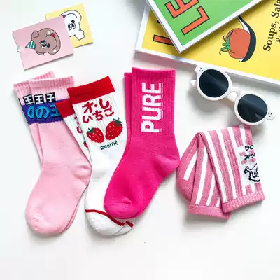 Girls socks spring and autumn cotton Korean children tide socks 3-5-7 years old baby socks baby socks thin