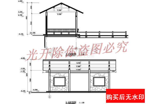 [园林古建小品选cad图【水榭cad图】-图1]