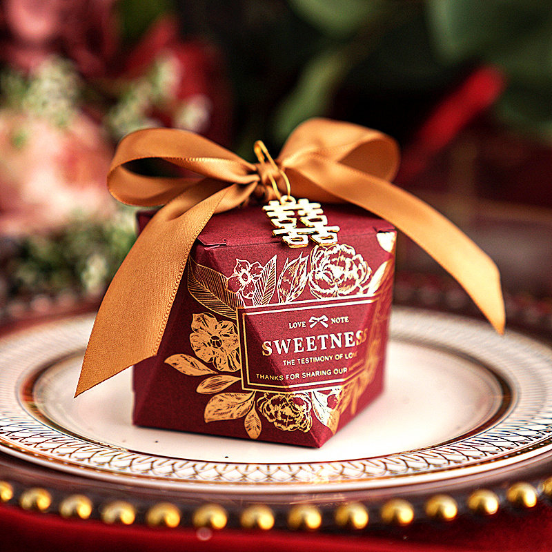Time has love] 2022 new wedding candy box creative wedding wrapping paper box wedding candy gift box