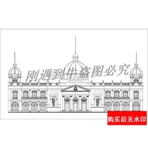 Construction cad drawings of various types of building exteriors and architectural dwg drawings in various places