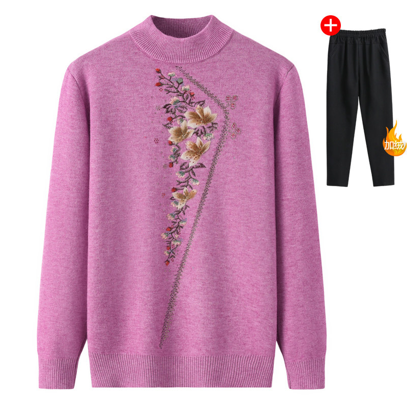 Mother dress autumn and winter thickened warm clothes 2021 mid-aged women's clothing Grandma Short-and-down slapped bottom fur coat