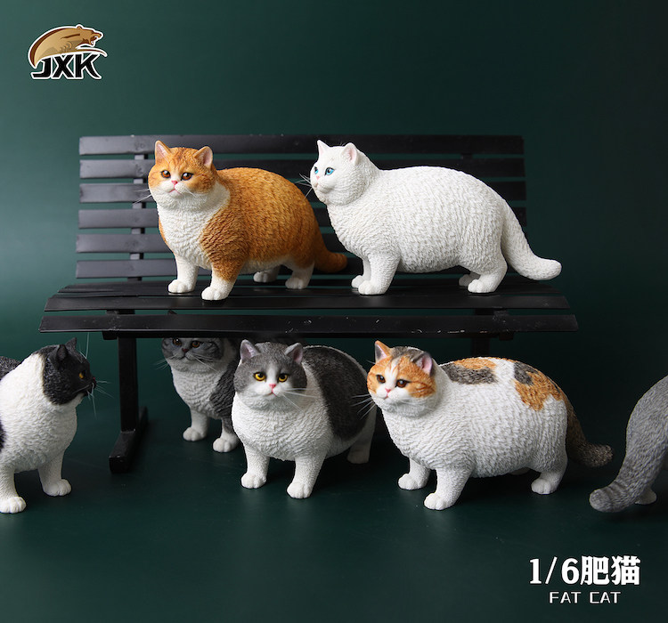Spot JXK 1 6 fat cat series British short cat JXK064 animal model GK pet model tide play ornaments