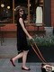 Hepburn-Style Mesh Splicing Black Dress for Women, New Summer Style, Petite French Sleeveless Age-Reducing Tank Dress