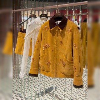 Trendy and Fashionable Color-Blocked Lapel Long-Sleeve Short Jacket for Women, 2025 Autumn New Korean Style High-End Heavy-Duty Streetwear Top