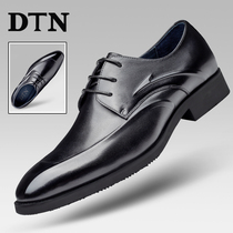DTN mens formal leather shoes mens leather business soft-soled work shoes Korean version pointed toe trend all-match fashion wedding shoes