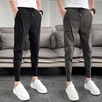 Summer New Tide brand spirit guy thin casual mens ankle-length pants mens slim feet Harlan pair