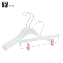 Fleis solid wood white hanger Wooden womens coat clothing support clothing bridal shop custom clothing hang Korean hanger