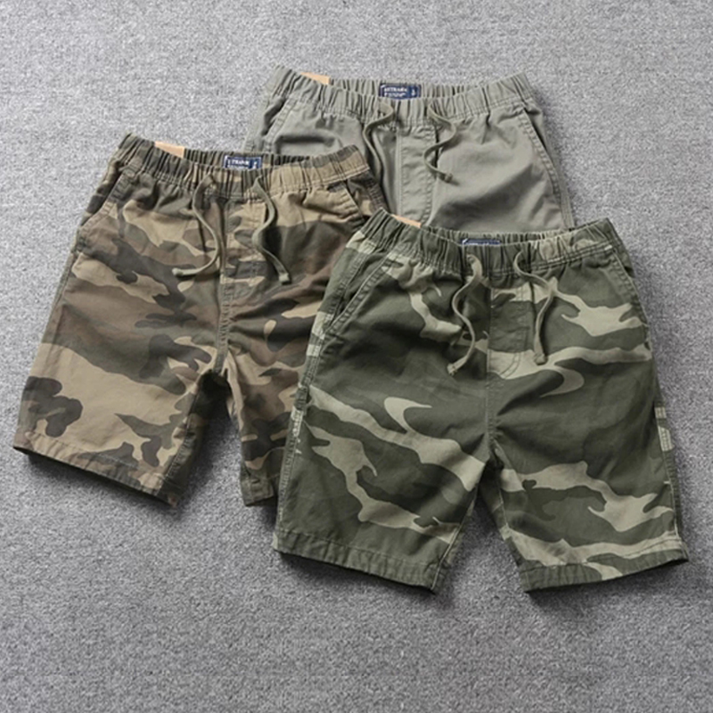 Export Original Order Foreign Trade Elastic Waist Camouflage Quarter-Length Pants Cargo Pants Jogging Sports Elastic Waist Loose Shorts Export Original Order Foreign Trade Elastic Waist Camouflage Quarter-Length Pants Cargo Pants Jogging Sports Elastic Waist Loose Shorts