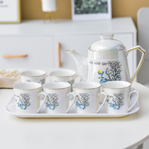 ins Light luxury coffee cup European small luxury household water cup Simple ceramic British afternoon tea tea set
