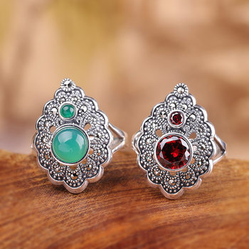 Chunfeng sihan literary retro thai silver bracelet s925 silver jewelry trendy versatile women's pomegranate ring