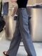 Gray suit casual pants for women, spring and autumn new style, large size, pear-shaped, small, loose, slimming, straight wide-leg pants